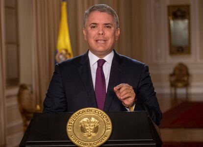 Iván Duque, durante su declaración sobre la Ley de Financiamiento.