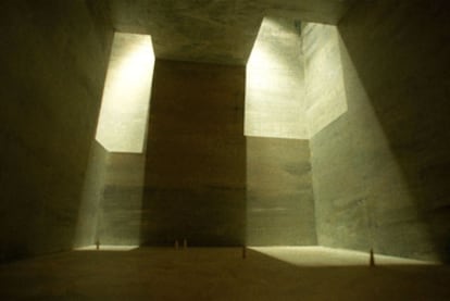 Simulación del interior proyectado por Eduardo Chillida para Tindaya.