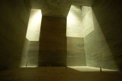 Simulación del interior proyectado por Eduardo Chillida para Tindaya.