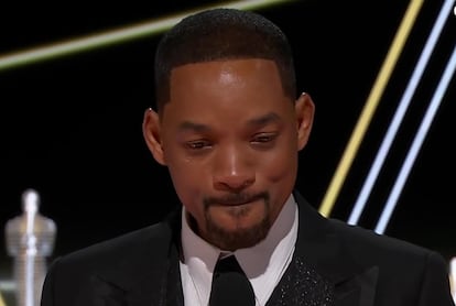 Will Smith, durante un momento de su discurso del domingo tras ganar el Oscar