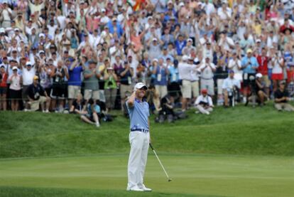 McIlroy celebra su triunfo en el Abierto de Estados Unidos, celebrado en el club Bethesda, en Maryland.