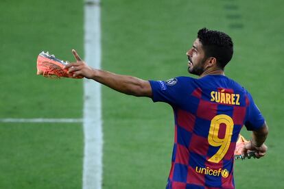 Luis Suárez, en uno de los últimos partidos disputados con el Barcelona este verano.