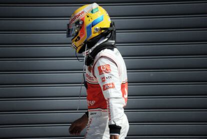 Hamilton, tras la sesión de clasificación en el circuito de Monza.