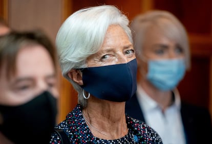 Christine Lagarde, presidenta del Banco Central Europeo, en una reunión de ministros de Economía de la UE, el pasado 11 de septiembre en Berlín.