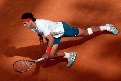 Rafa Nadal en el partido contra Berdych en el Open de Roma.