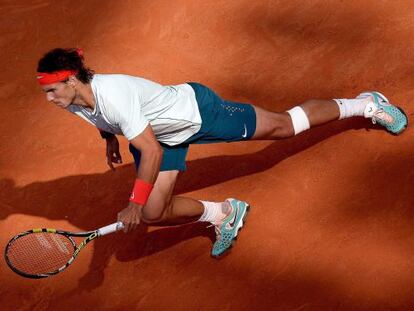 Rafa Nadal en el partido contra Berdych en el Open de Roma.