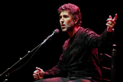 Arcángel actúa en el pase gráfico de ayer, en el festival Suma Flamenca de Madrid.