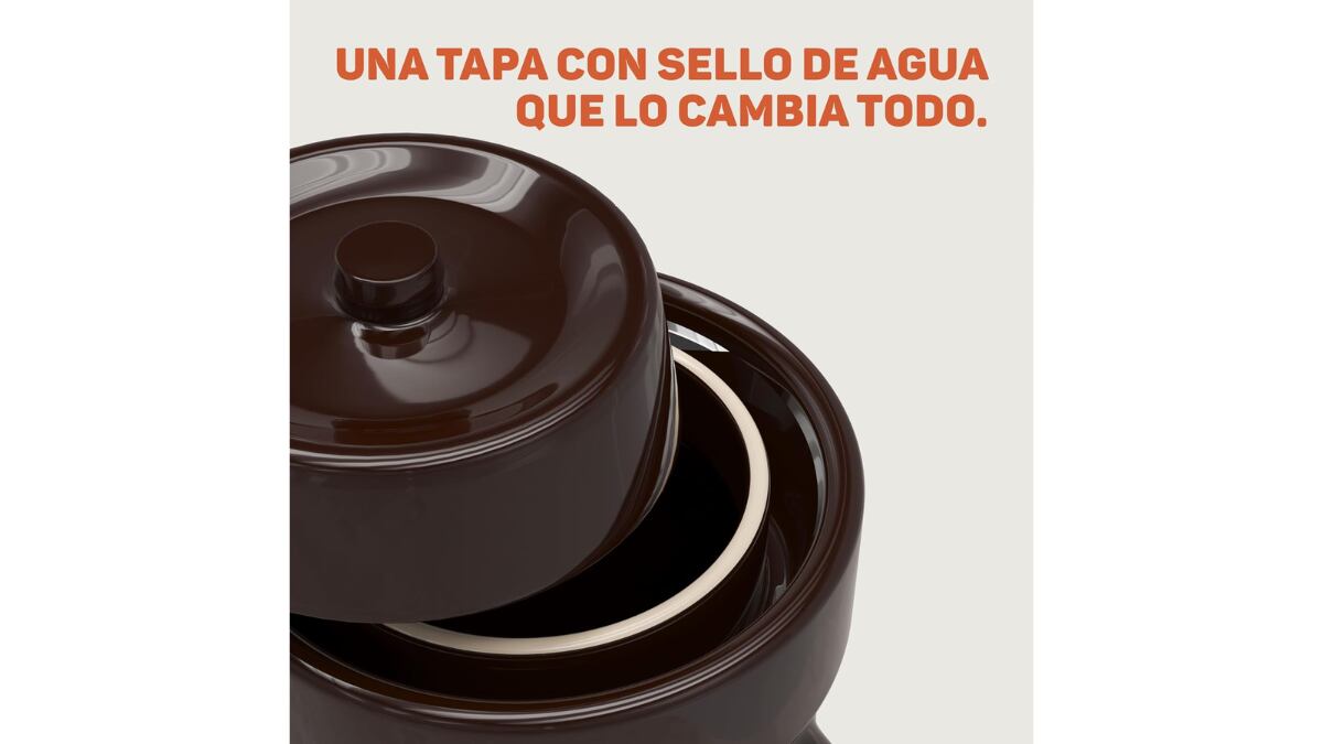 Su tapa evita que entre aire en el interior del recipiente.