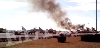 El aparato se encontraba en España participando en el programa TLP de la OTAN, también conocido como Escuela de Perfeccionamiento de Pilotos, que se desarrolla en la base de Los Llanos.