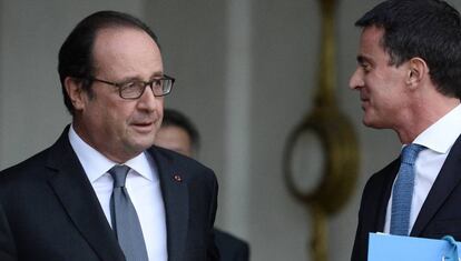 El presidente Hollande y el primer ministro francés, Valls.