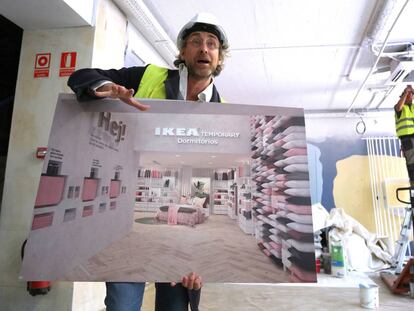 La tienda de Ikea de la calle Serrano, en obras.