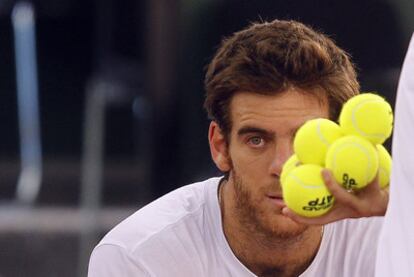 Juan Martín del Potro, durante un entrenamiento.