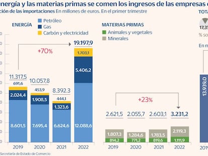 El alza de la energía y de las materias primas se devora el récord exportador