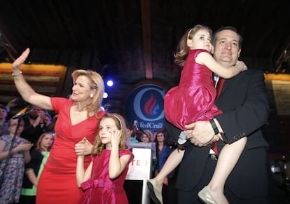 Ted Cruz y su familia.