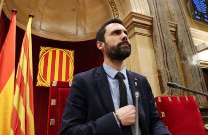 Roger Torrent, durante le pleno.