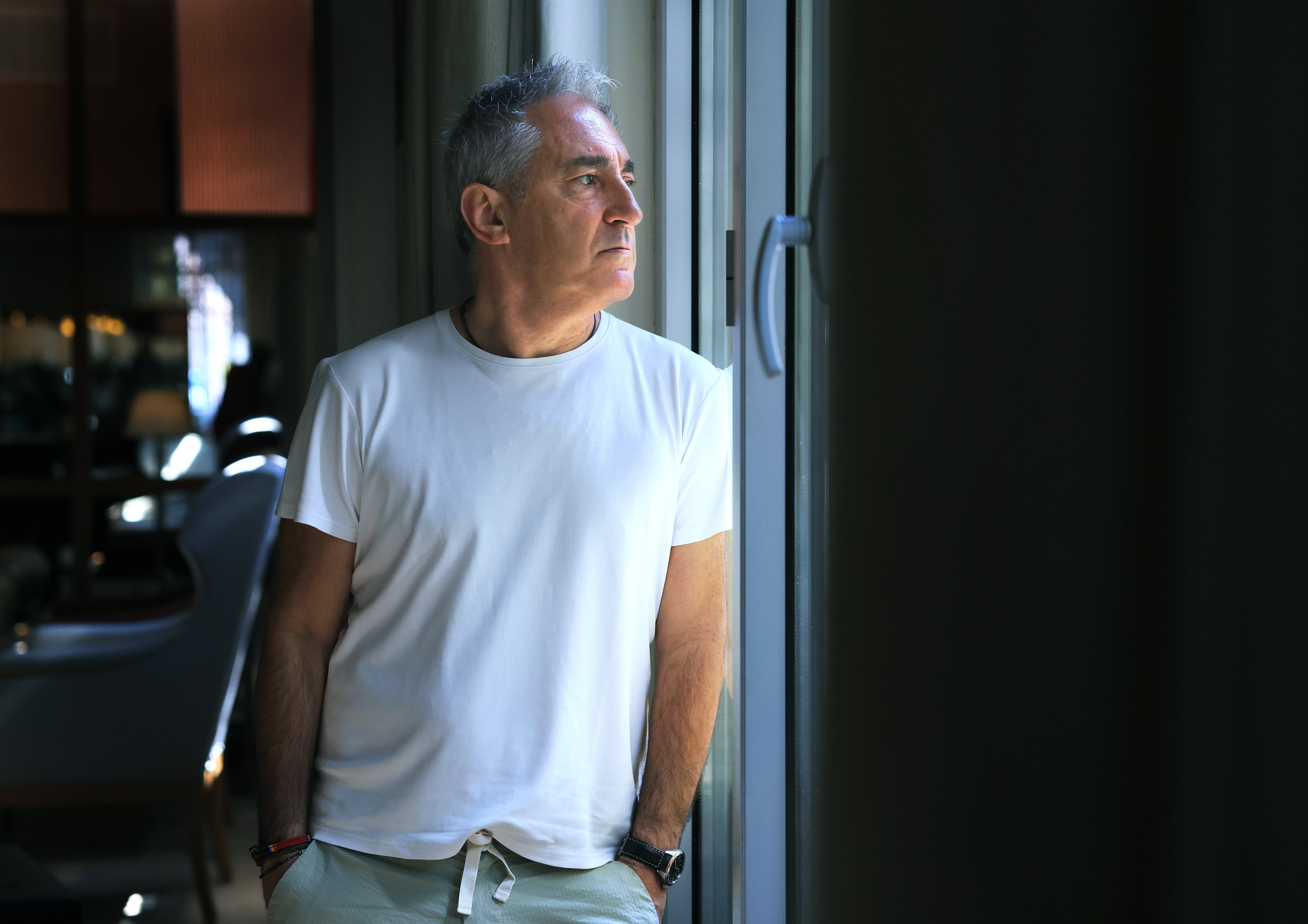 Jon Sistiaga en un hotel en Madrid, el pasado lunes.