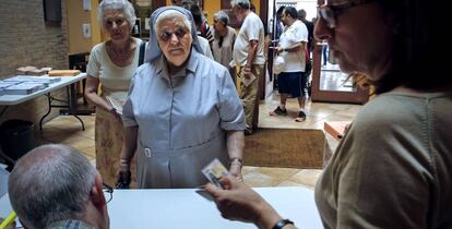 Un moment de la votació d'ahir.