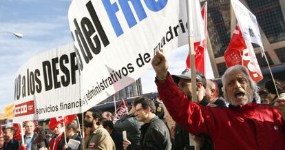 Concentración frente a la sede de Bankia en Madrid.