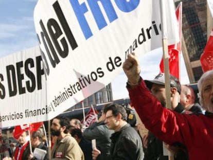 Concentraci&oacute;n frente a la sede de Bankia en Madrid.