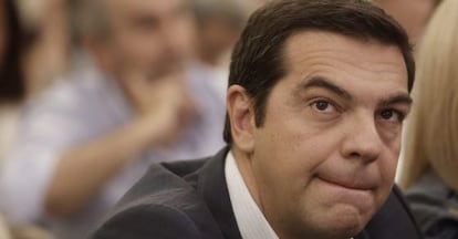 El ex primer ministro griego, Alexis Tsipras, durante un evento de campaña en Atenas (Grecia), el 29 de agosto de 2015.