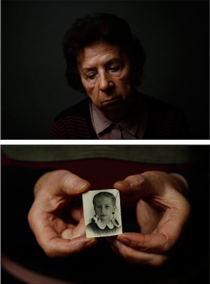 Barbara Doniecka, de 80 anys, registrada amb el número 86341, posa a Varsòvia, el 12 de gener del 2015. Doniecka tenia 12 anys quan la van deportar a Auschwitz-Birkenau amb la seva mare.