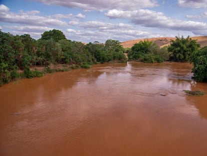 Rio Doce foi tomado pela lama após rompimento de barragem em Mariana.