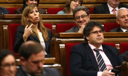 Alicia Sánchez-Camacho, durante la sesión de control al gobierno catalán que se celebró este miércoles.