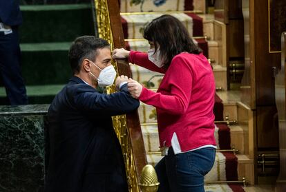 Pedro Sánchez y Adriana Lastra en el Congreso, el pasado mes de marzo.