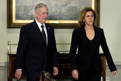 Mattis y Cospedal, este jueves en el Pentágono