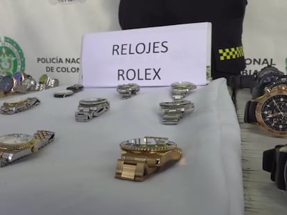 Relojes decomisados por la Policía Nacional, en una imagen de archivo.