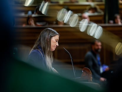 Miriam Nogueras, durante su intervención este miércoles en el debate de la ley de amnistía en el Congreso.