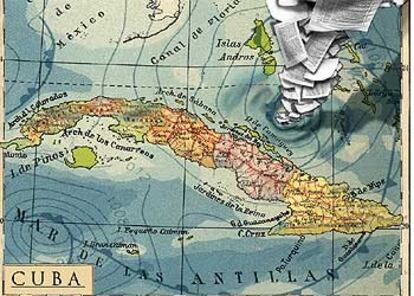 Mapa imaginario sobre la literatura en Cuba visto por Fernando Vicente.