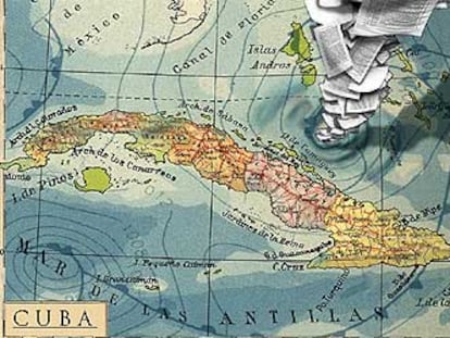 Mapa imaginario sobre la literatura en Cuba visto por Fernando Vicente.