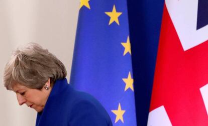 La primera ministra británica Theresa May, el pasado miércoles en Bruselas.  