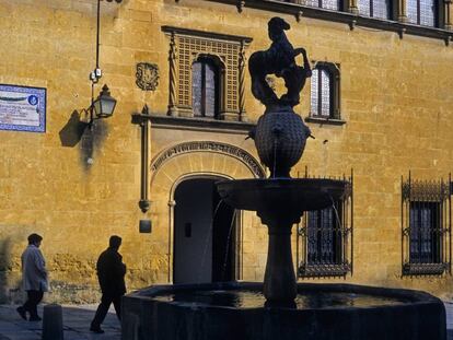 La plaza del Potro de C&oacute;rdoba, en el barrio de San Francisco-Ribera, con la fachada del Museo de Bellas Artes.