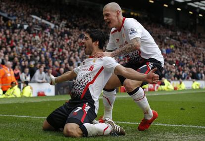 Luis Suarez celebra el 0 a 3