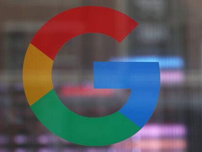 The logo of Google LLC is seen at the Google Store Chelsea in New York City, U.S., January 20, 2023.