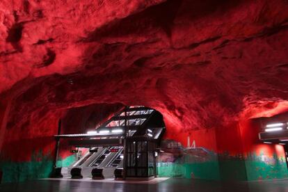 La estación Solna Centrum del metro de Estocolmo.