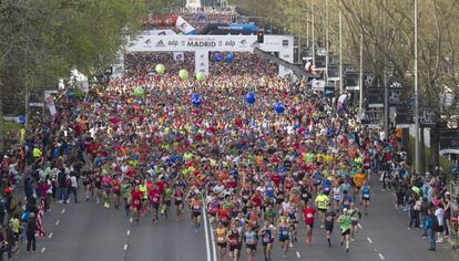 Salida del Maratón de Madrid en la pasada edición de 2018.