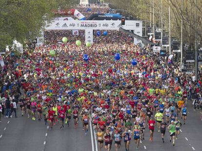 Salida del Maratón de Madrid en la pasada edición de 2018.