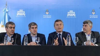 O presidente da Argentina, Mauricio Macri, numa entrevista coletiva em outubro.