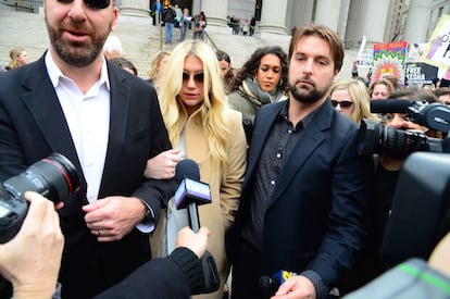 Kesha, a la salida del juzgado de Nueva York el pasado viernes.