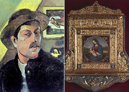 A la izquierda, imagen del <i>Autorretrato </i>de Paul Gauguin (1983). Derecha, <i>Conestabile Madonna,</i> de Rafael, que se expondrá en la National Gallery, de Londres.