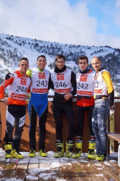 Los hermanos Espargaró, Ruben Xaus, Rins y un amigo, en Vallnord para participar en una carrera solidaria.