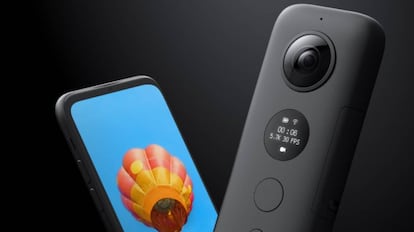 La cámara de acción Insta360 One X en color negro.