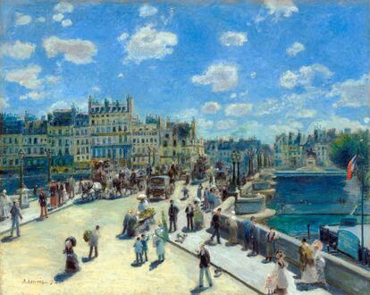 Cuadro de Pierre-Auguste Renoir 'Pont Neuf, Paris, 1872', en la National Gallery of Art de Washington.