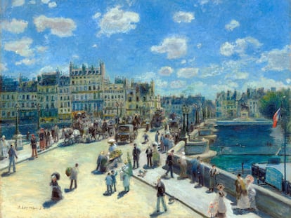 Cuadro de Pierre-Auguste Renoir 'Pont Neuf, Paris, 1872', en la National Gallery of Art de Washington.