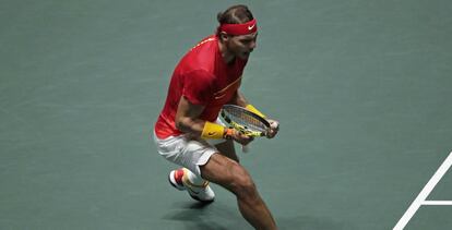 El tenista Rafa Nadal durante la final de la Copa Davis.