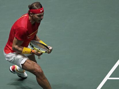 El tenista Rafa Nadal durante la final de la Copa Davis.