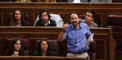 Pablo Iglesias en el Congreso de los Diputados.